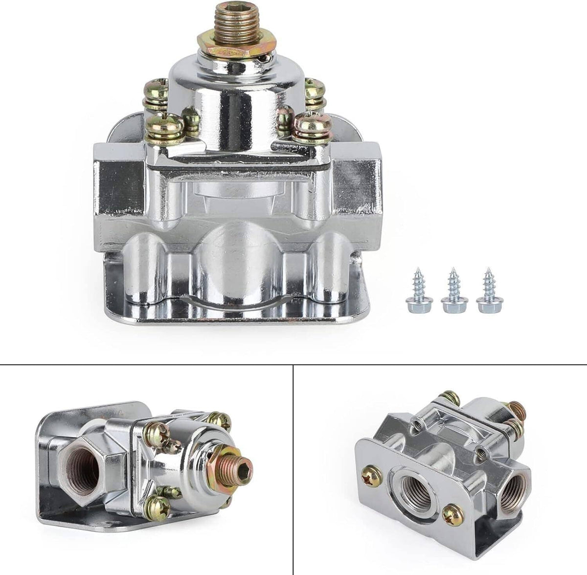 Bethesda Industrial Fuel Pressure Regulator Carburetor Chrome Fit Holley 12-803 2 Port 4 1/2 to9 PSI