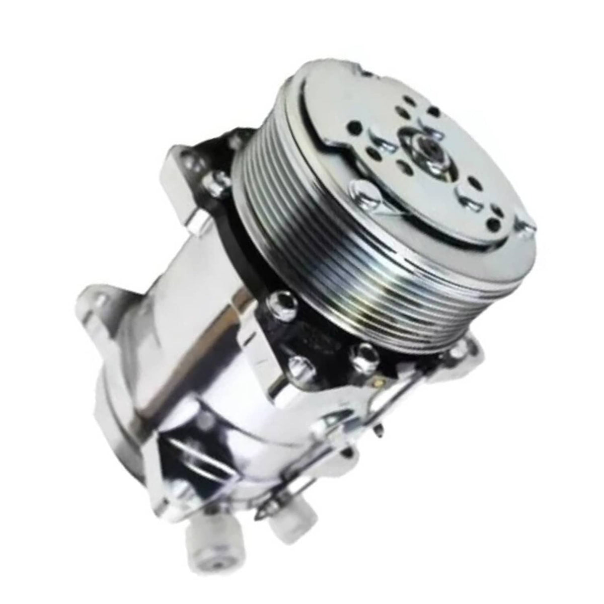 Bethesda Industrial AC Compressor w/ Clutch for Sanden 508 Style 8-Groove Serpentine Belt Aluminum