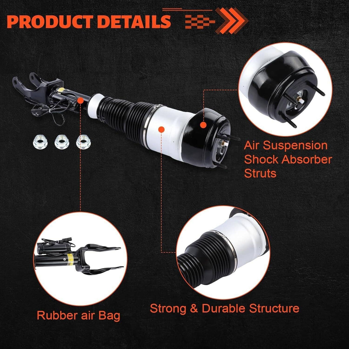 Bethesda Industrial Pair Front Air Suspension Shock Struts w/ADS For Mercedes W166 X166 GL450 GLS550