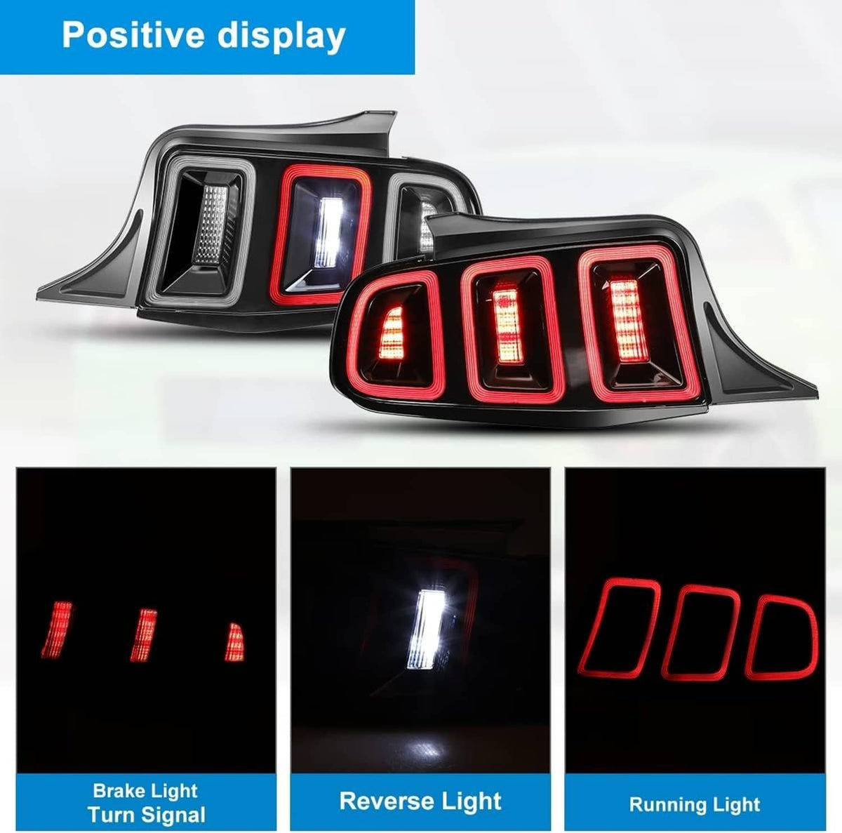 Bethesda Industrial For 2010-2014 Ford Mustang Full LED w/ Sequential Tail Lights Black Brake Lamps