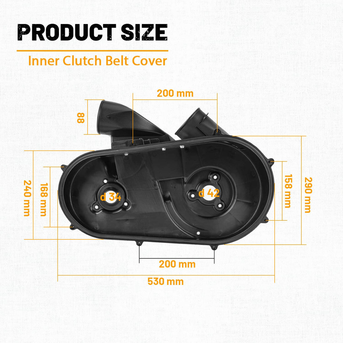 Bethesda Industrial UTV Outer and Inner Clutch Belt Cover Set Fit for Polaris Ranger XP 900 / 1000