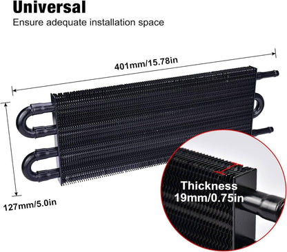 Bethesda Industrial Transmission Oil Cooler+Hose /Mounting Kit 4 Row Radiator Auto-Manual Aluminum