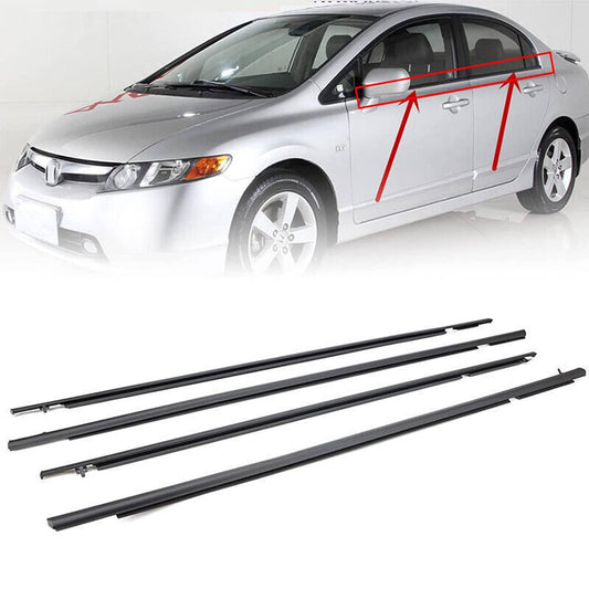 Bethesda Industrial 4Pcs Car Window Moulding Trim Weatherstrips Seal Fit For Honda Civic Sedan 06-11