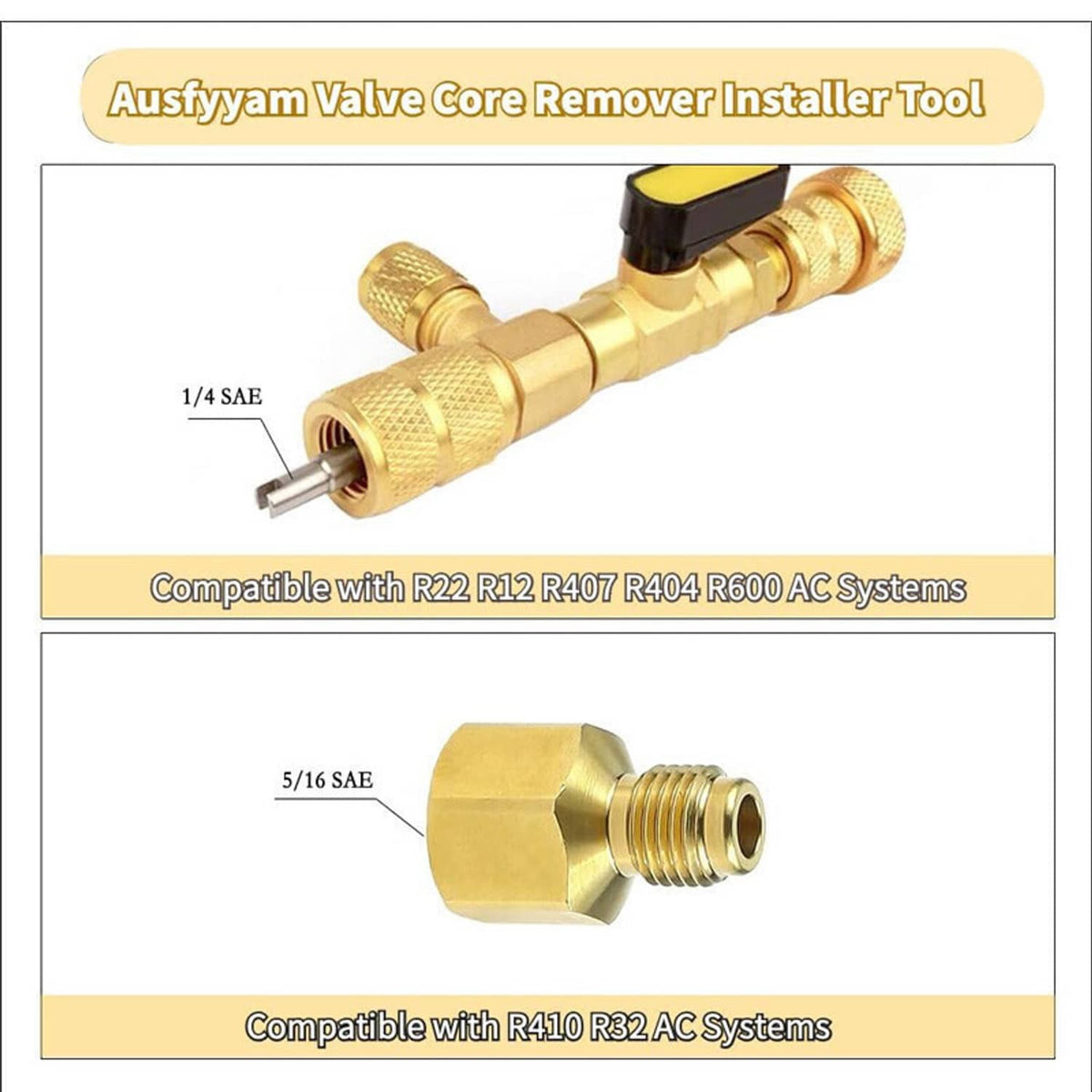 Bethesda Industrial Valve Core Remover Installer Tool & HVAC Service Wrench with Hex Bit Adapter Kit