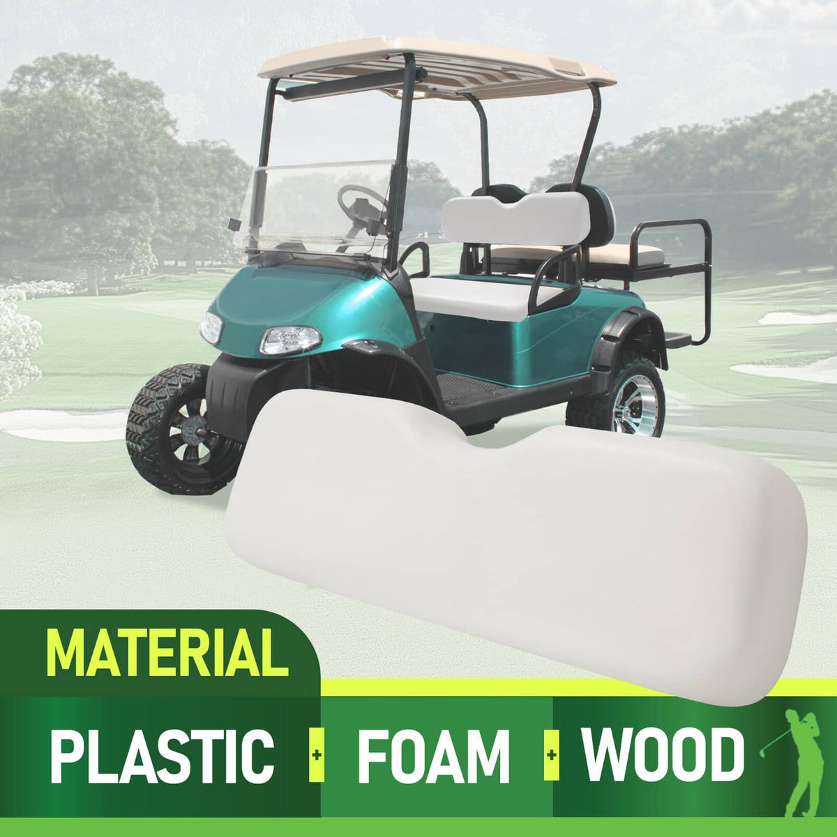 Bethesda Industrial For EZGO RXV 2008-Up Models White Golf Cart Front Seat Back Backrest Assembly