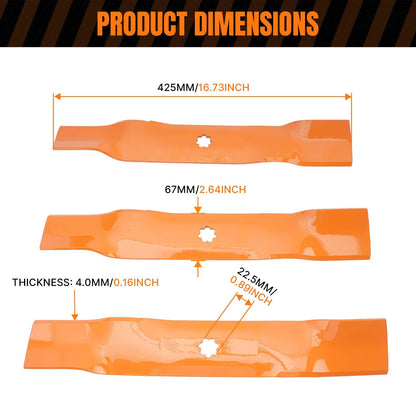 Bethesda Industrial GY20852 Mower Deck Blades Fit for John Deere 48 inch D140 E140 D160 (3Pack)
