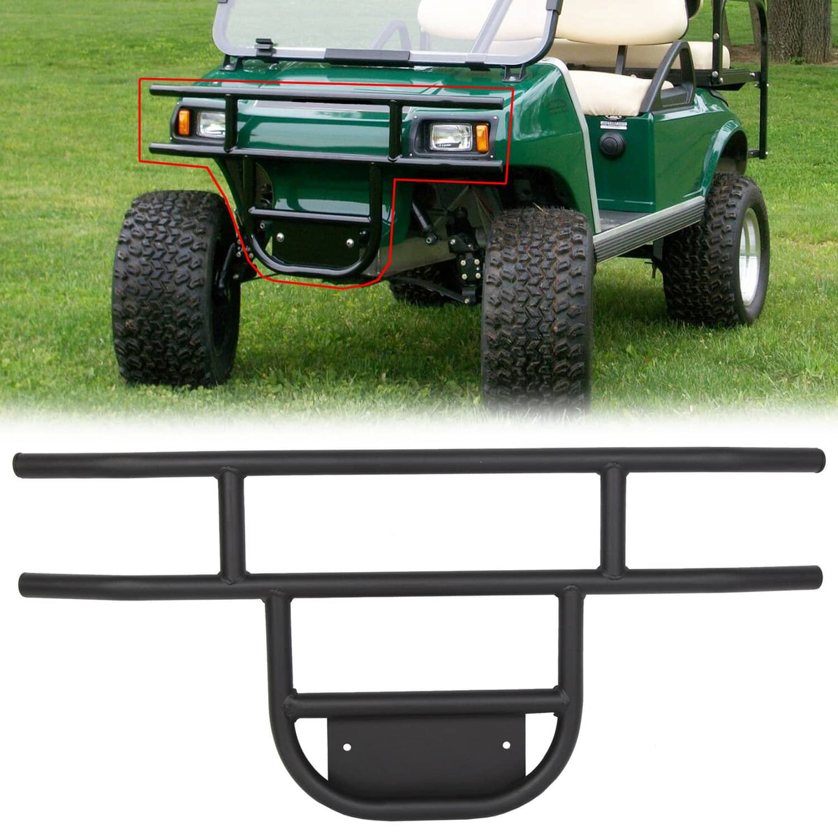 Bethesda Industrial Front Brush Guard Tubular Bumper For Club Car DS Models 1981-Up Golf Cart