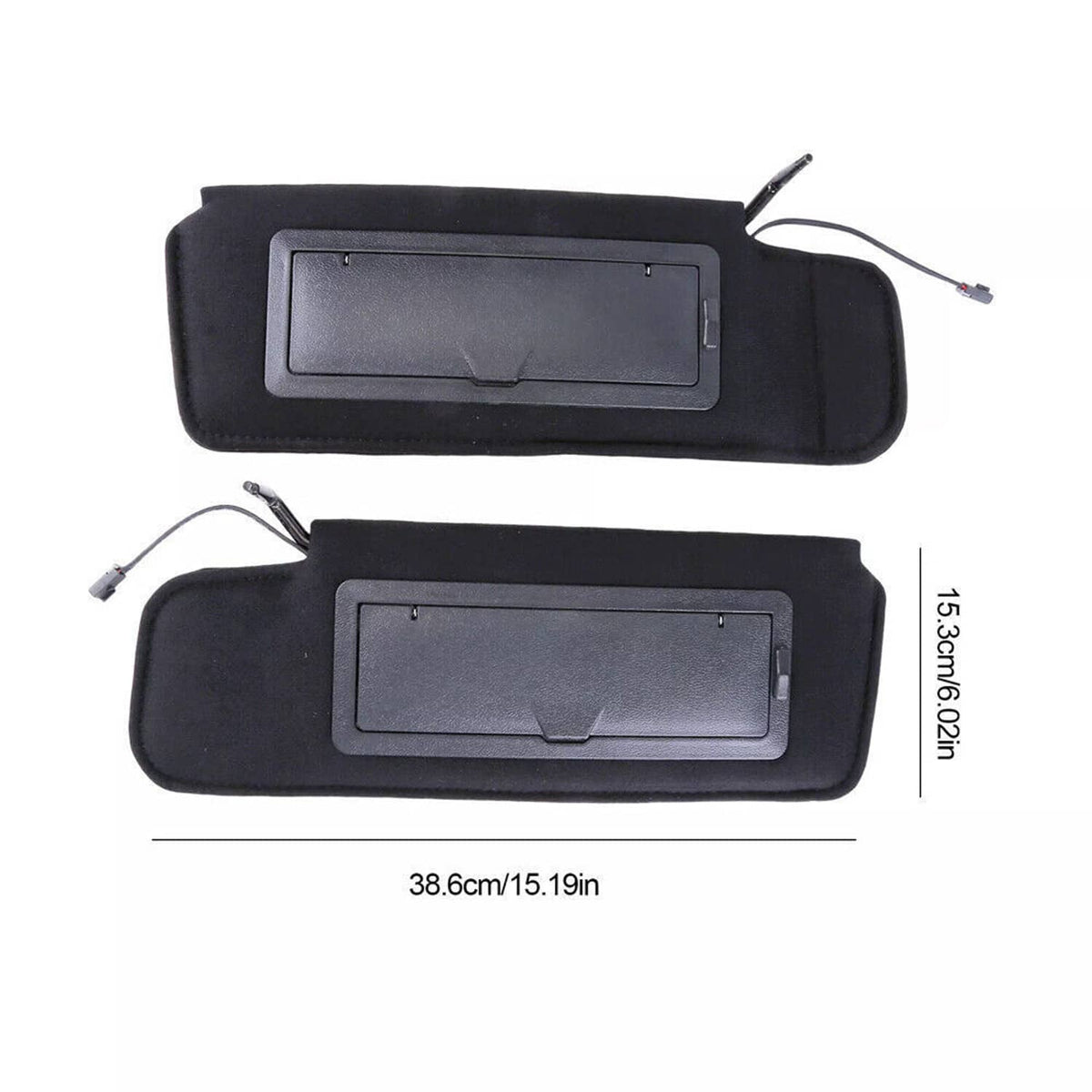Bethesda Industrial 2Pcs Sun visors w/Vanity Mirror & LED Light For 1984-1996 Chevy Corvette C4 5.7L