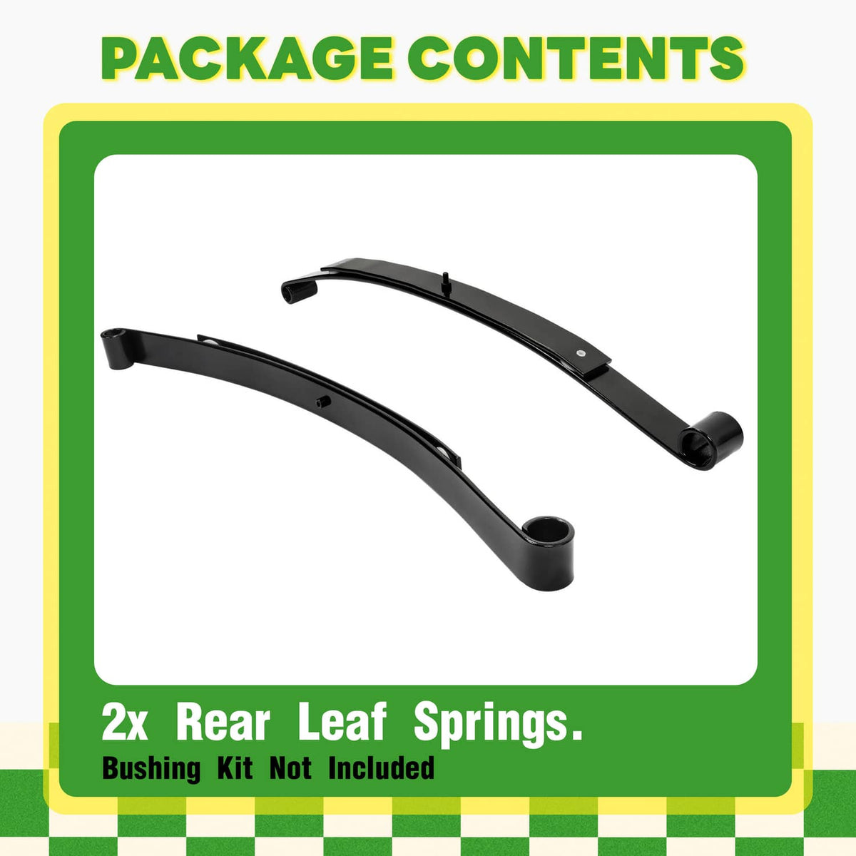 Bethesda Industrial Heavy Duty Golf Cart Rear Leaf Spring Kit (2 Leaf ) For EZGO RXV 2008+, Set of 2