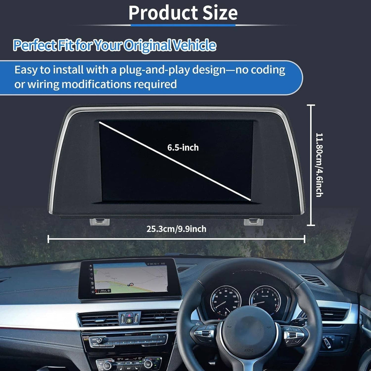 Bethesda Industrial 6.5" Information GPS Dash Display Screen For 2016-2018 BMW X1 X2 F48 932212