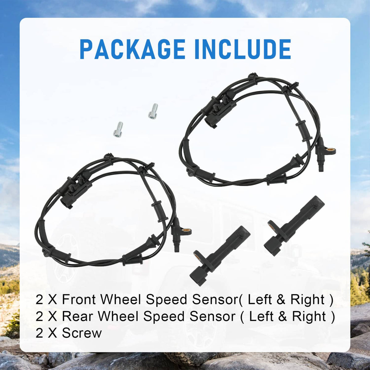 Bethesda Industrial ABS Wheel Speed Sensor Set For Dodge Nitro 2007 2010 2011 3.7L 4.0L Front Rear
