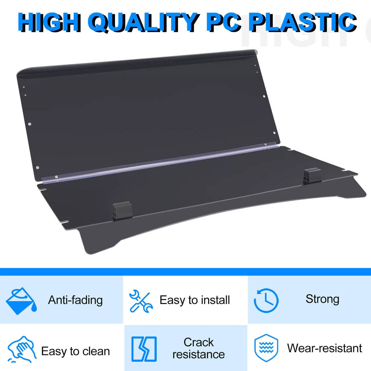 Bethesda Industrial Tinted Windshield Fold Down Flip Windscreen For ICON i20 i40 i60 i20L i40L i60L