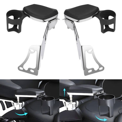 Bethesda Industrial Passenger Armrests Arm Rest Drink Holder Fit For Harley Touring Road Glide 97-13