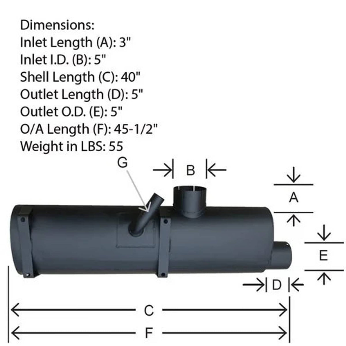 Bethesda Industrial Muffler fits Versatile 936 946 956 976 V108094