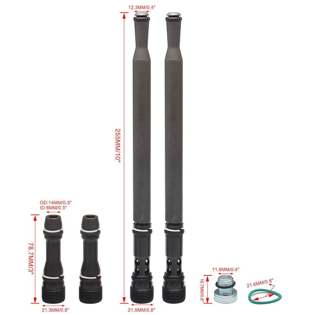Bethesda Industrial 6E7Z9A332A For Ford F250 6.0L Diesel Oil Fuel Updated Stand Pipe Dummy Plug Set