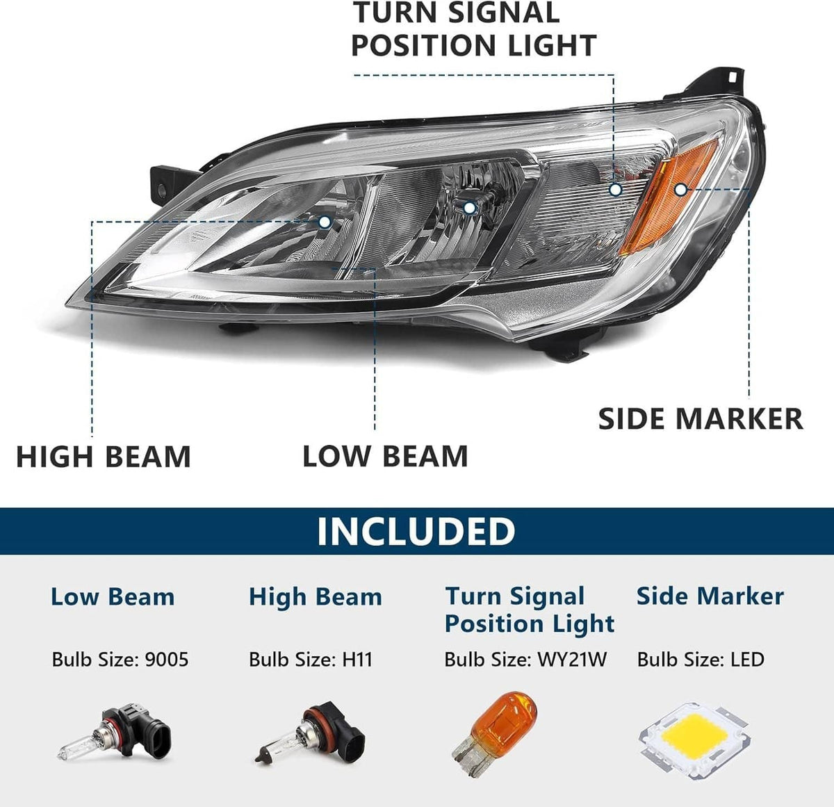 Bethesda Industrial Left Driver Side Halogen Headlight For 2023-2026 Dodge Ram Promaster 1500 2500