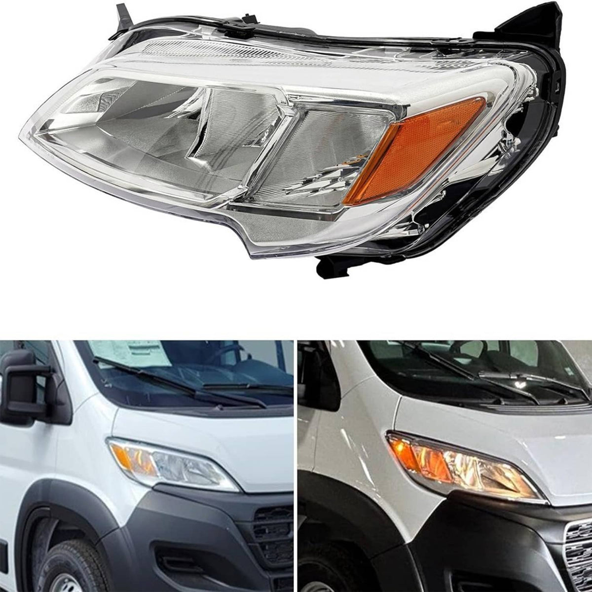Bethesda Industrial Left Driver Side Halogen Headlight For 2023-2026 Dodge Ram Promaster 1500 2500