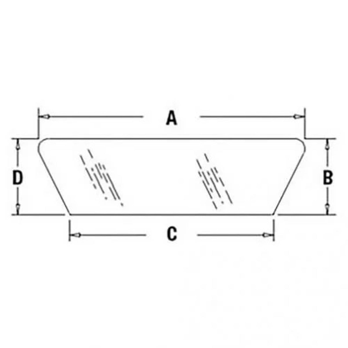 Bethesda Industrial Cab Glass - Lower Rear Window fits Ford 5610 3600 4600 6610 7610 D5NN9442014B