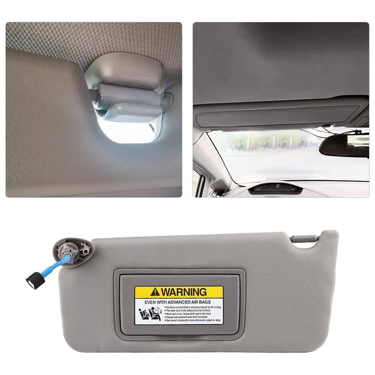 Bethesda Industrial 2x Gray Sun Visor w/ Light & Mirror Set For 2008-2017 Honda Accord 83280TA5A51ZA