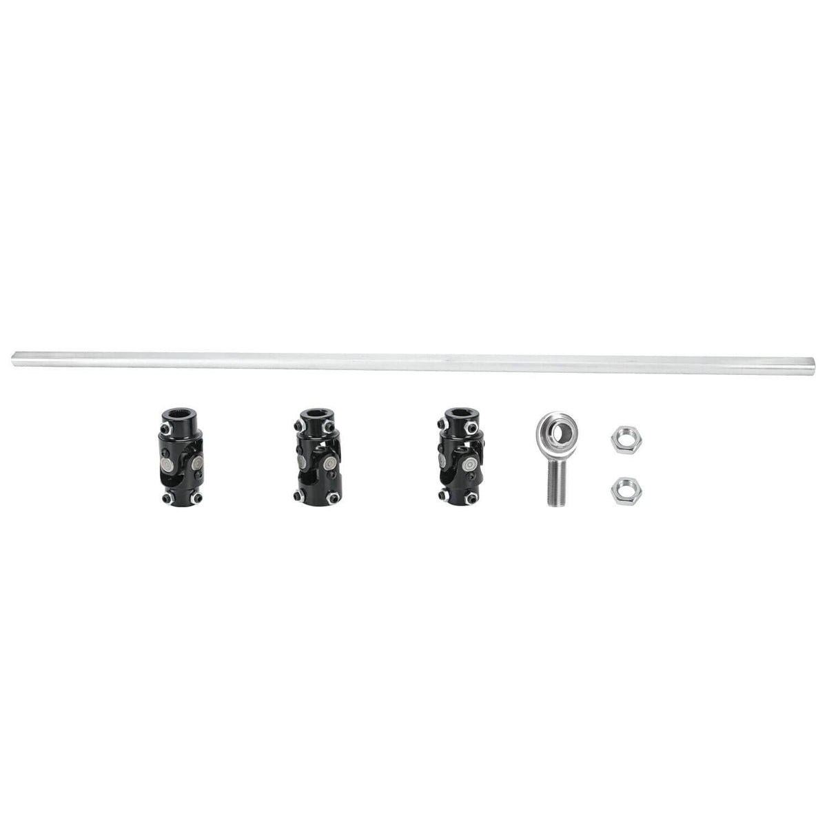 Bethesda Industrial Steering Box U Joint 36" Steel Steering Shaft + 3/4" Support Bearing GM - Black