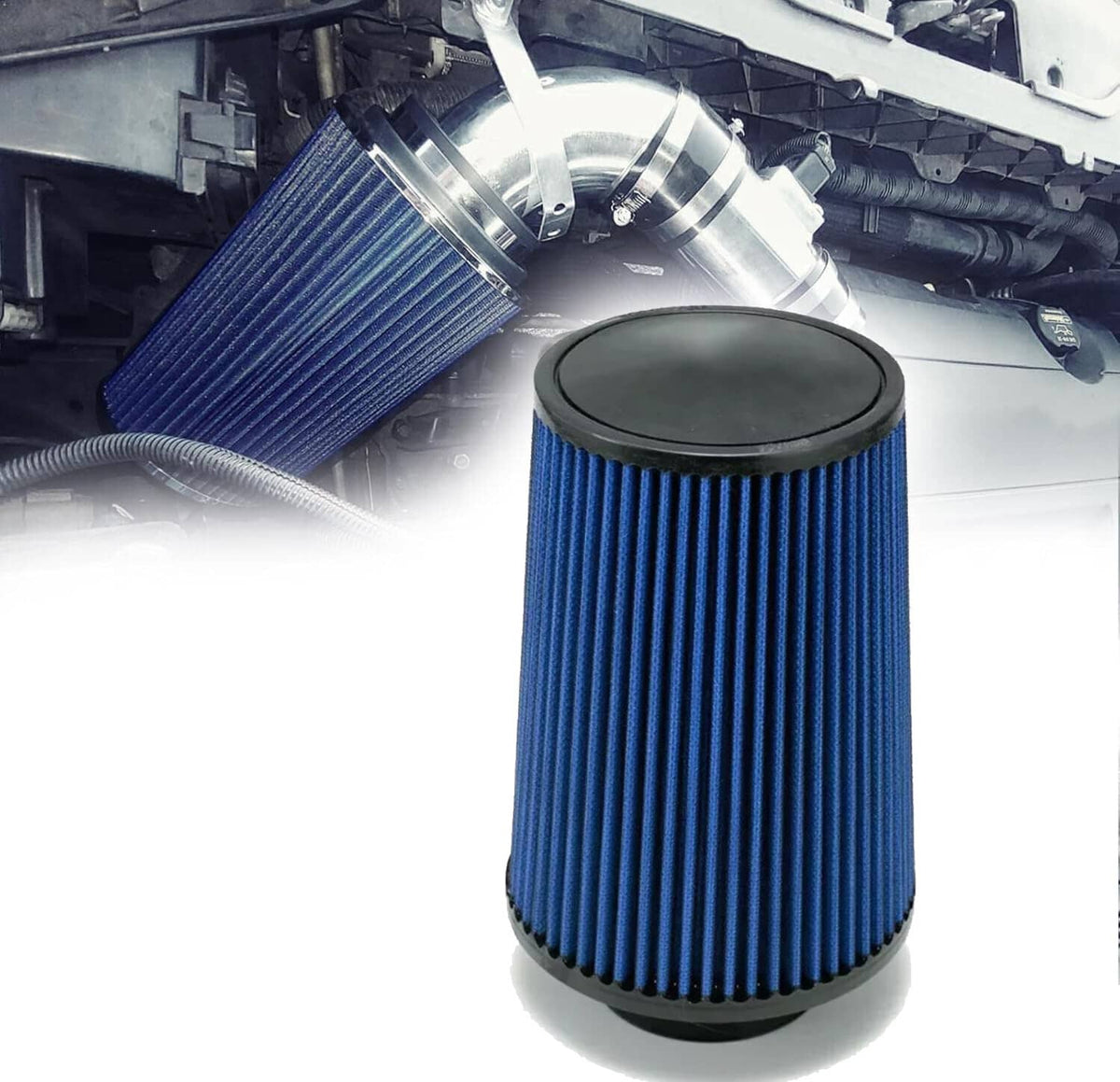 Bethesda Industrial New 4'' 102mm Long High Flow Inlet Cone Dry Filter Cold Air Intake Replacement