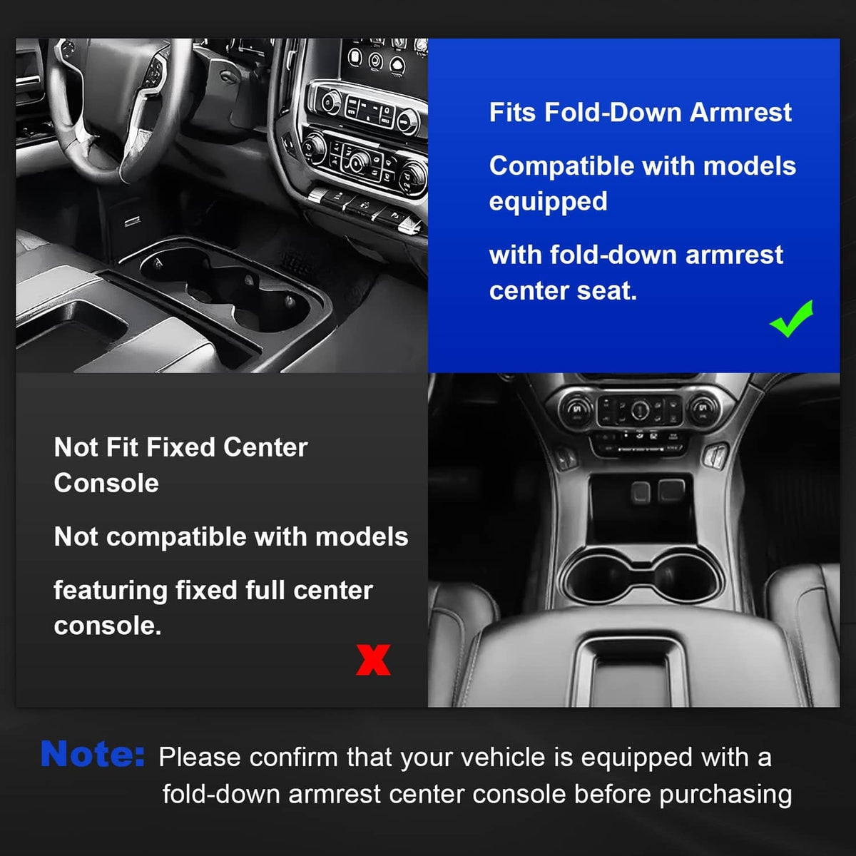 Bethesda Industrial 23362989 Front Seat Cup Holder Liner Holds 3 Cups For 2015-2018 Silverado Sierra