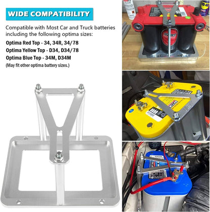 Bethesda Industrial Billet Battery Tray Hold Down Trunk Relocation Box Aluminum Racing Mount 551181