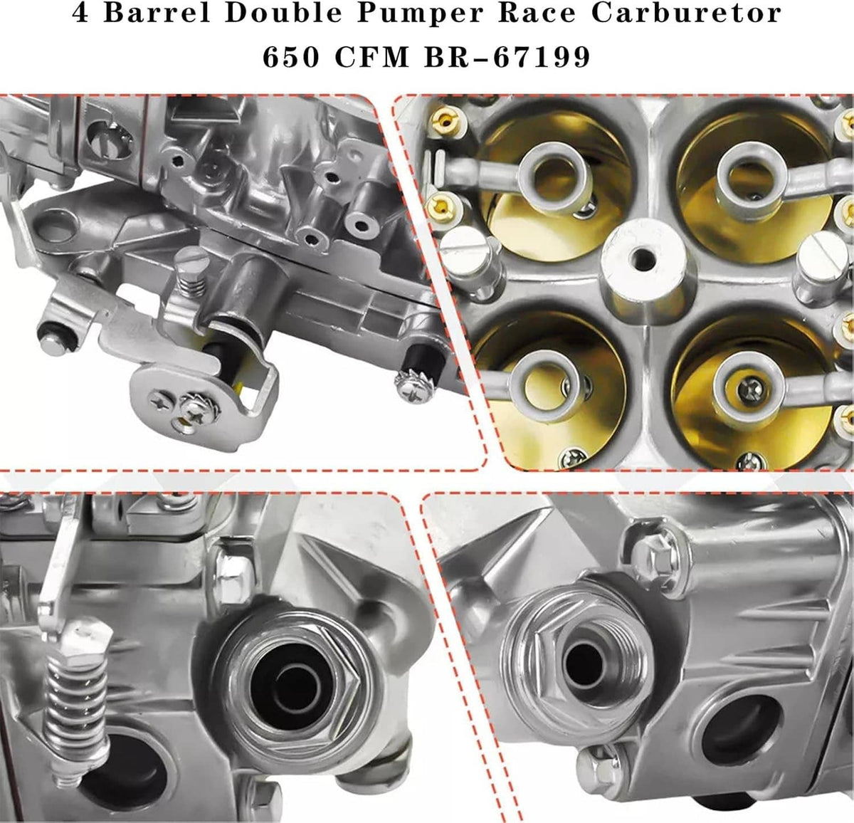 Bethesda Industrial For Holley Quick Fuel BR-67199 650CFM Performance Carburetor Race Double Pumper