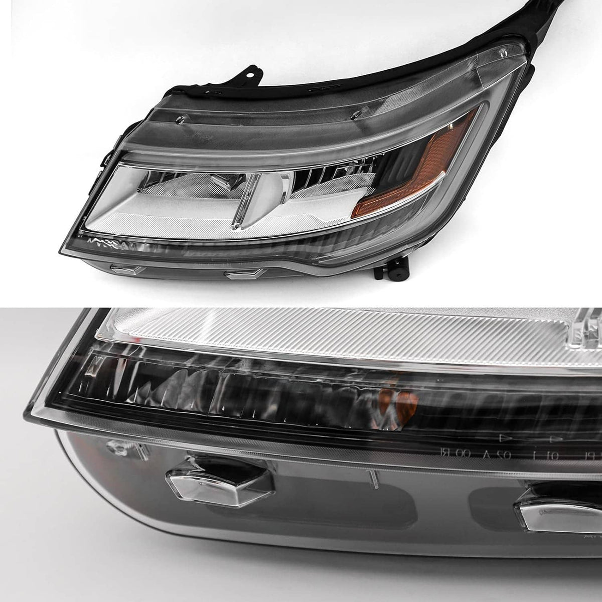 Bethesda Industrial New Pair Headlights Assembly LH+RH For 2016-2019 Ford Explorer Chrome w/ LED DRL