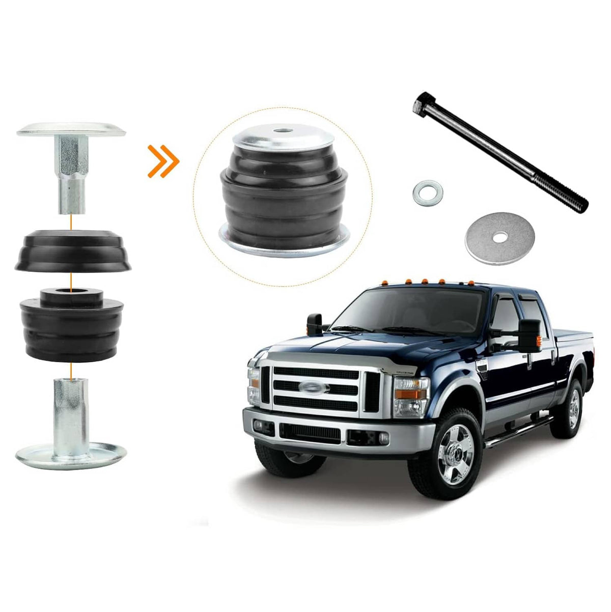 Bethesda Industrial KF04060BK Body Cab Mount Bushing Kit For Ford F250 F350 Super Duty 2/4WD 2008-16