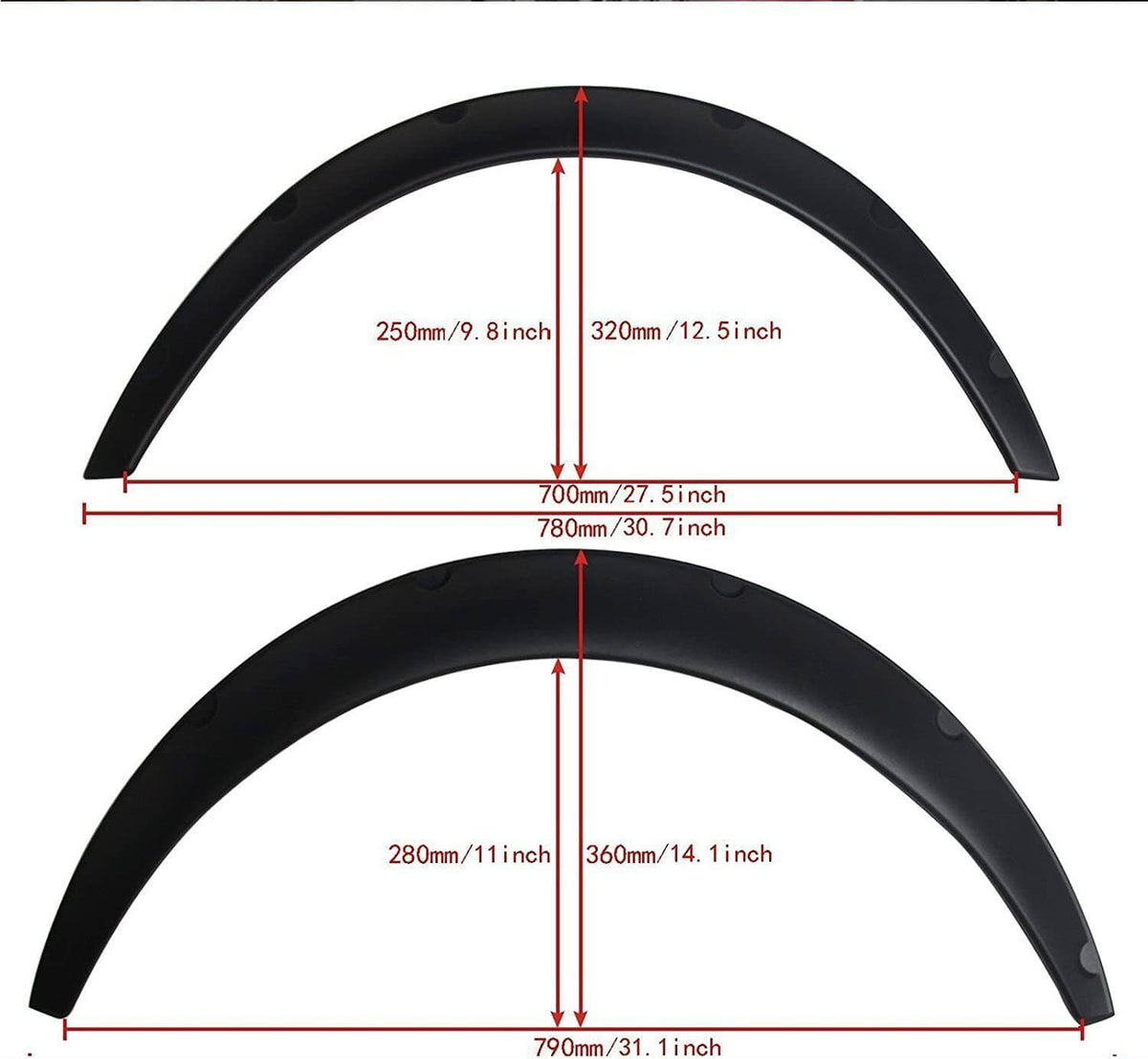 Bethesda Industrial 4x Fender Flares Polyurethane Wide Car Wheel Arches Body Kit Universal Balck