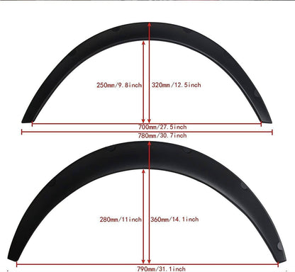 Bethesda Industrial 4x Fender Flares Polyurethane Wide Car Wheel Arches Body Kit Universal Balck