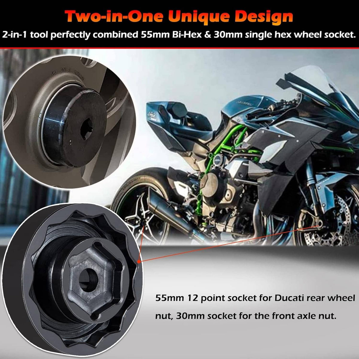 Bethesda Industrial Front Rear Wheel Axle Nut Socket Tool for Ducati ATVs Super Bike 1098 1198 1199