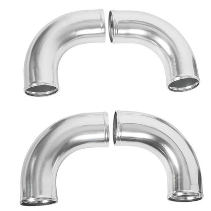 Bethesda Industrial 3" DIY Polished Intercooler Piping w/ U Pipe Red Silicone Coupler + Clamp Kit