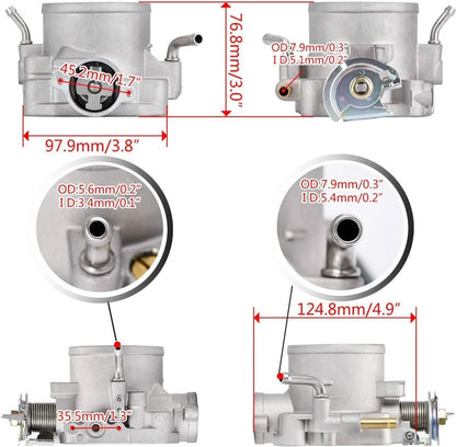 Bethesda Industrial 70mm Throttle Body + TPS & MAP Sensor For Honda Civic Integra B/D/F/H B18C B16A