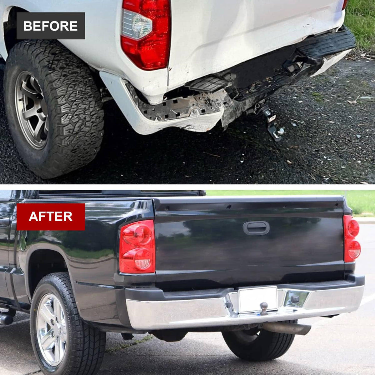 Bethesda Industrial Chrome Steel Rear Step Bumper Assembly for 2005-2011 Dodge Dakota Truck