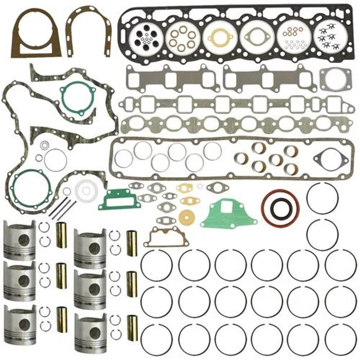 Bethesda Industrial Engine Rebuild Kit - Less Bearings - .020" Oversize Pistons fits Ford TW15 TW25