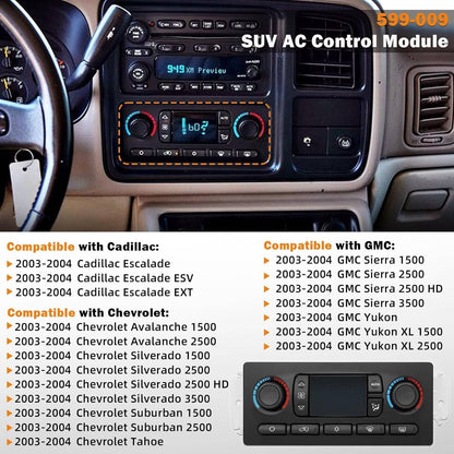 Bethesda Industrial AC Heater Climate Control Module 599-009 For 2003-2007 Chevy GMC Improved Design