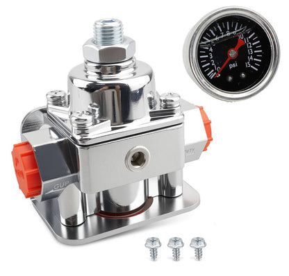 Bethesda Industrial Silver Low Fuel Pressure Regulator Gauge 12-804 for Carburetor Carb Quick Fuel