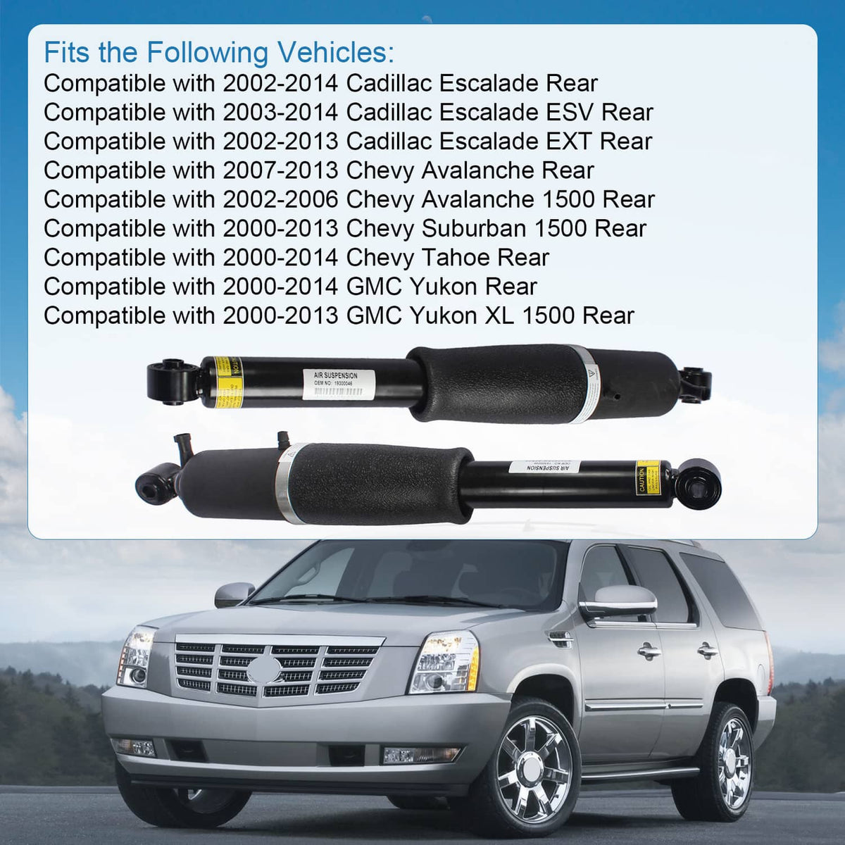 Bethesda Industrial Air Shocks Struts & Compressor Fit Cadillac Escalade Suburban Yukon Front & Rear