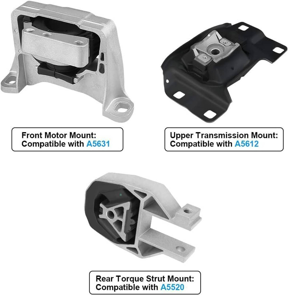 Bethesda Industrial 3pcs Engine Motor & Transmission Mount Set for 2013-2016 Ford Escape 2.0L 2.5L