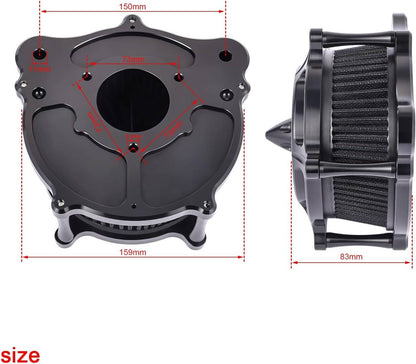 Bethesda Industrial Black Air Cleaner Intake Filter For Harley Touring Road King Street Glide 08-16