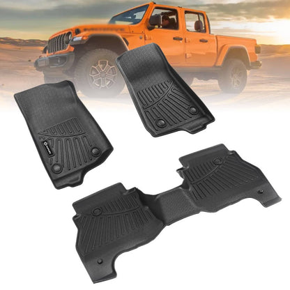 Bethesda Industrial Floor Mats Fit For 2020-2025 Jeep Gladiator All Weather TPE Protection Liners