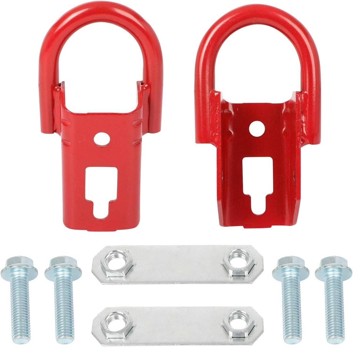 Bethesda Industrial Red 2 Pcs Towing Hooks FL3Z17N808A w/ Hardware Front For 2009-2019 Ford F150