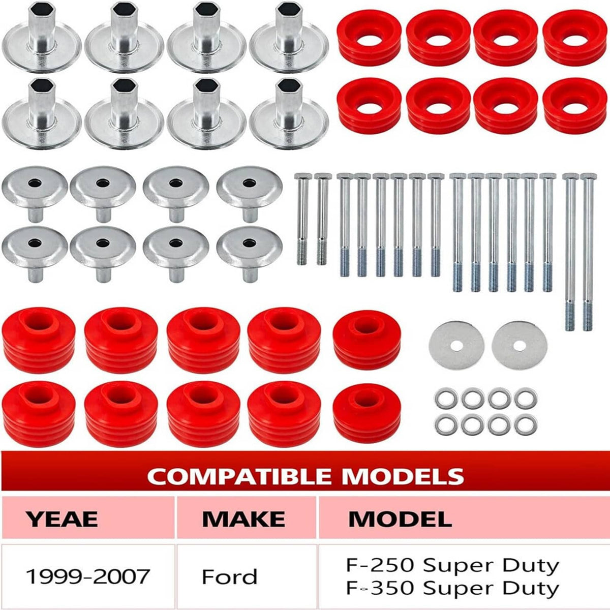 Bethesda Industrial Body Cab Mount Bushings Kit for 1999-2007 Ford F250 F350 Super Duty KF04058BK