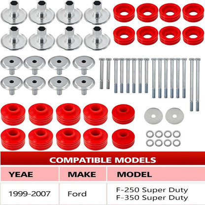 Bethesda Industrial Body Cab Mount Bushings Kit for 1999-2007 Ford F250 F350 Super Duty KF04058BK