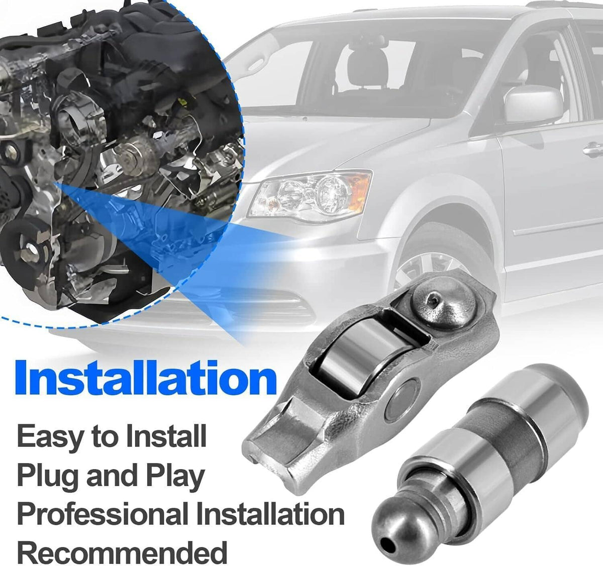 Bethesda Industrial 48Pcs Rocker Arms & Valve Lifters Kit For 2011-2020 Jeep Dodge Chrysler 3.2/3.6L