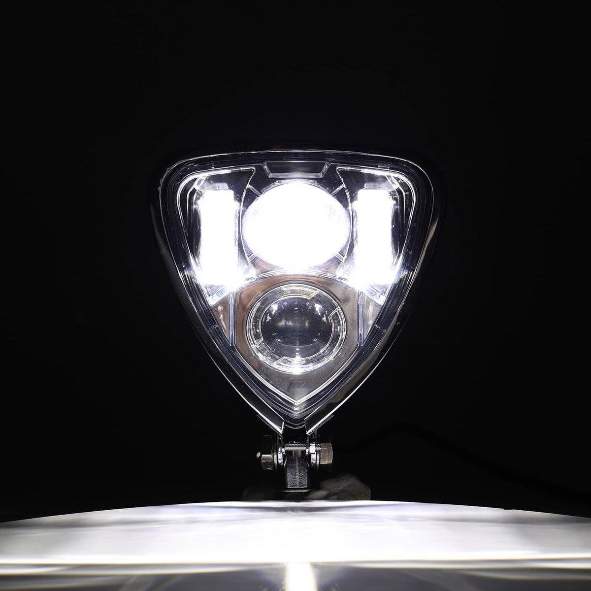 Bethesda Industrial Triangle Motorcycle Headlight Head lamp for Harley Motorcycle Chopper Cafe Racer
