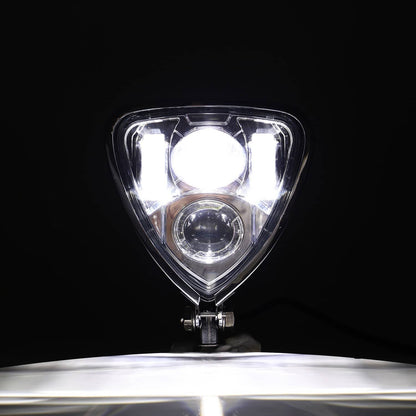 Bethesda Industrial Triangle Motorcycle Headlight Head lamp for Harley Motorcycle Chopper Cafe Racer