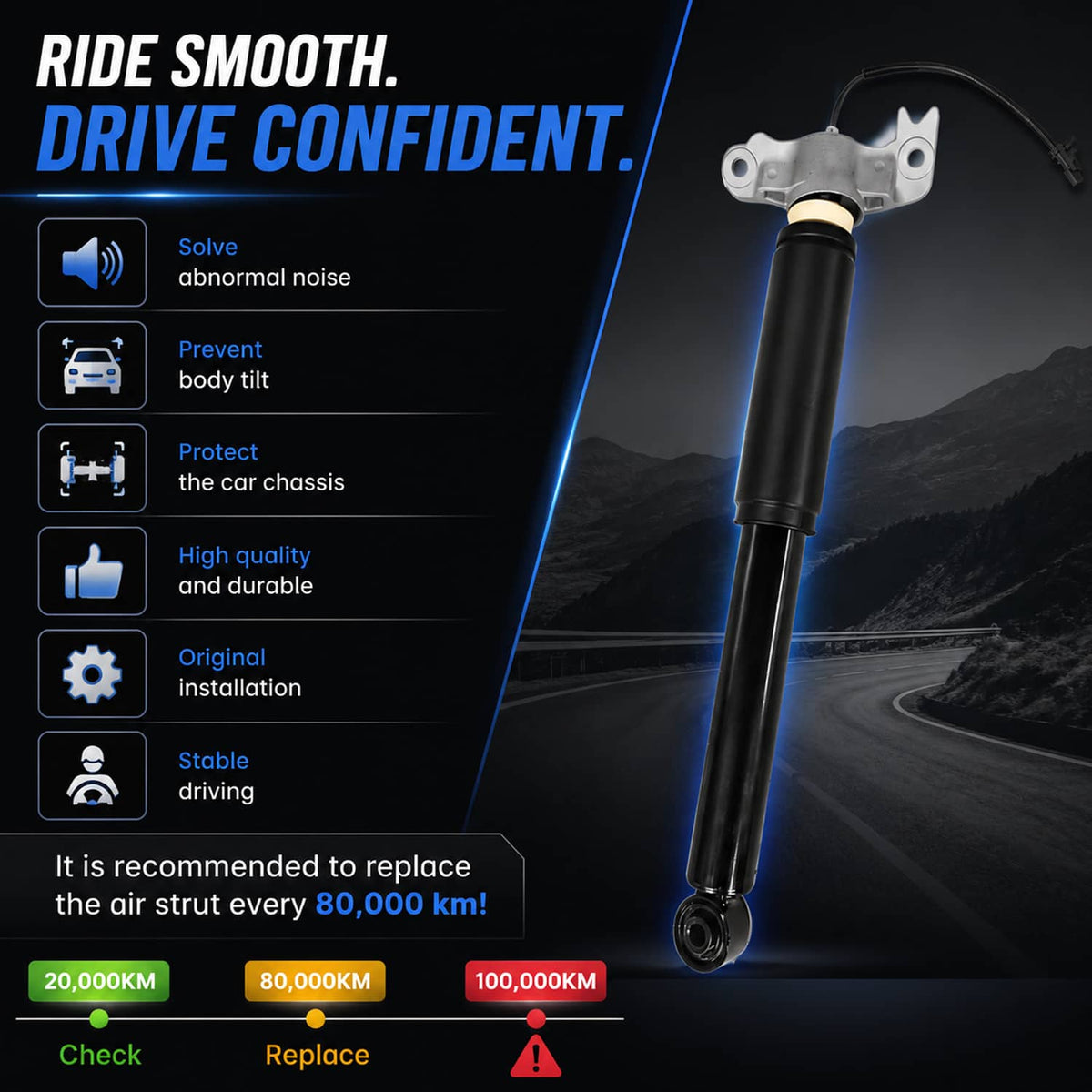 Bethesda Industrial 4Pcs Front & Rear Shocks Strut Assys w/Electric for 2013-2019 Cadillac XTS